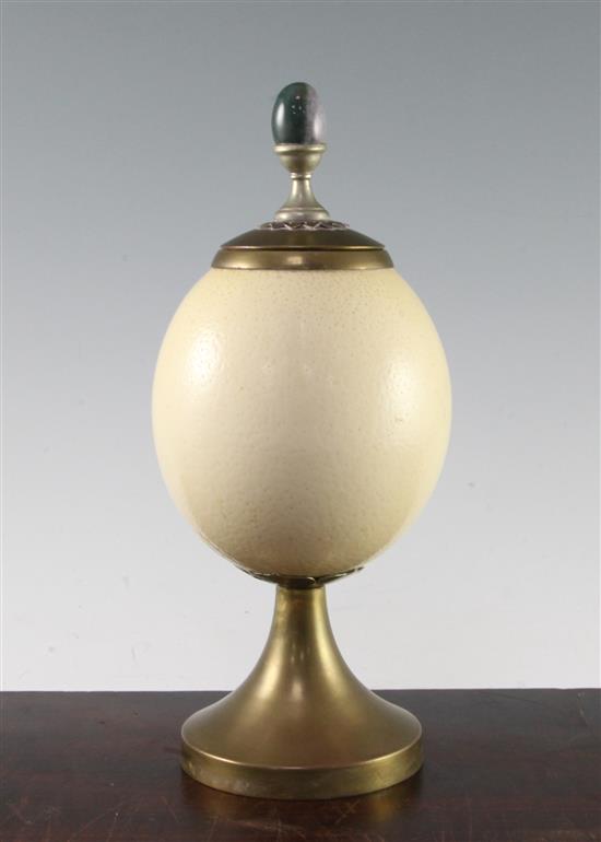 Anthony Redmile. An ostrich egg vase and cover, 11.5in.